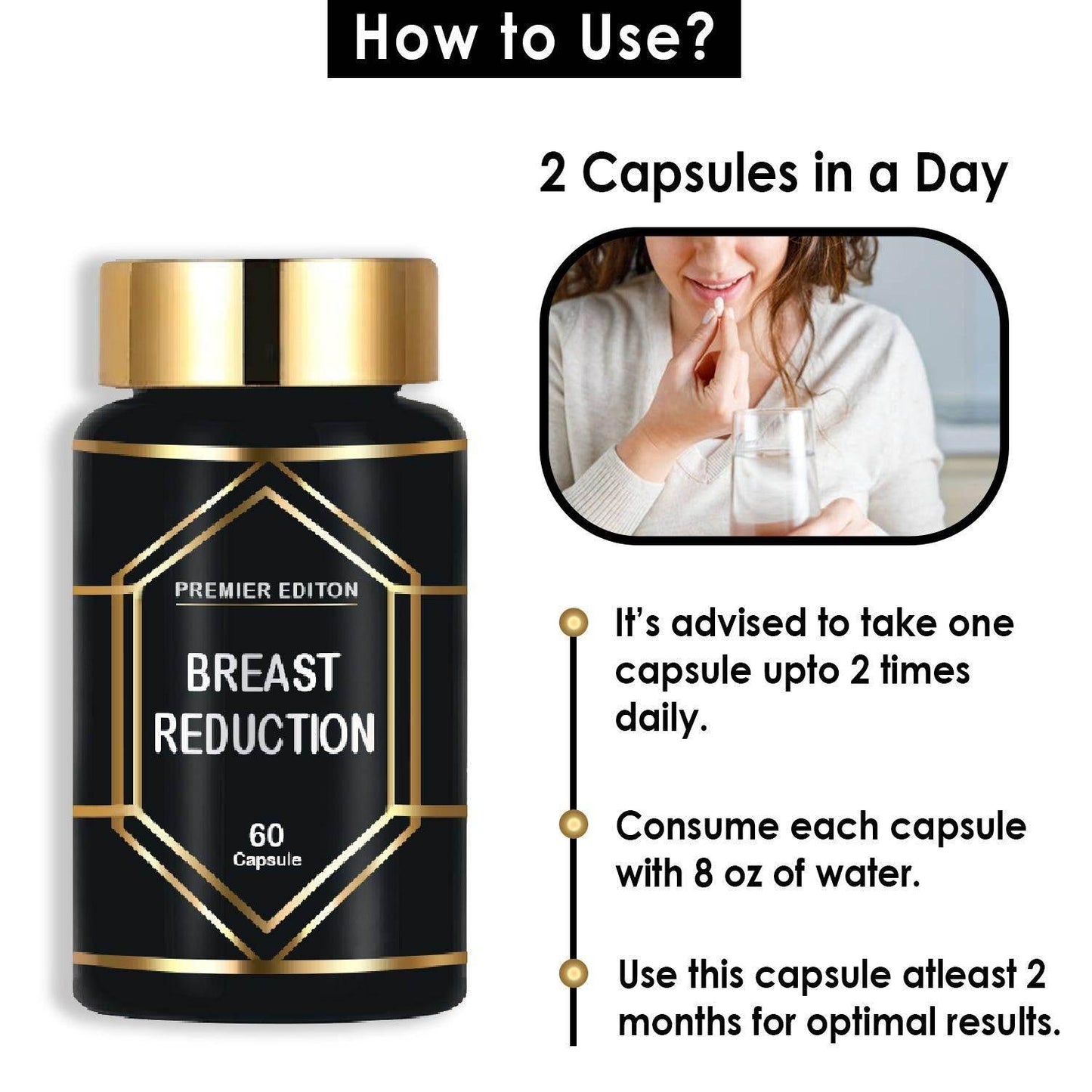 Life of Tree Breast Reduction Capsule for Firmer & Tight Breasts - 60 Caps - Beauty Swiss