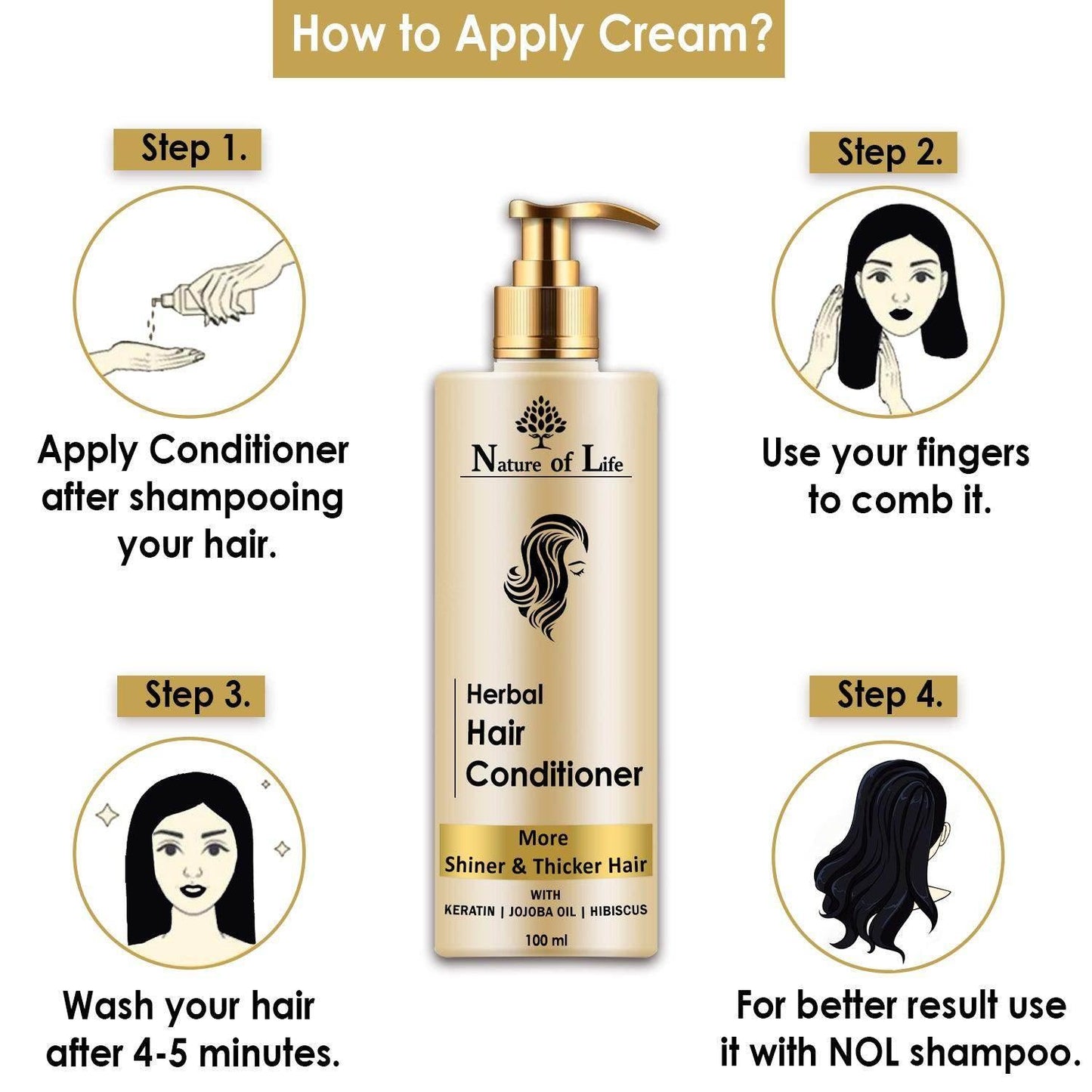 Nature of Life Herbal Hair Conditioner 100ml - Beauty Swiss