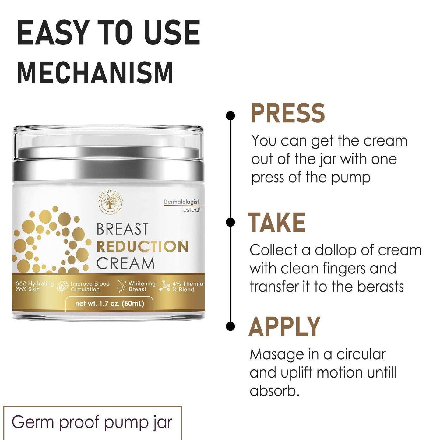 Life of Tree Breast Size Reduction Cream for Tight & Lift Breast - 50ml - Beauty Swiss