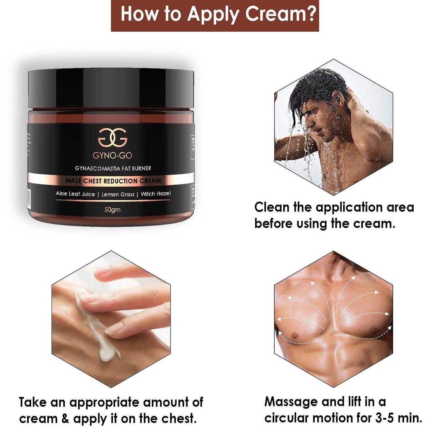 Gyno-Go Male Chest Reduction Cream & Effervescent Tablets - Gynaecomestia Reduction Combo - Beauty Swiss