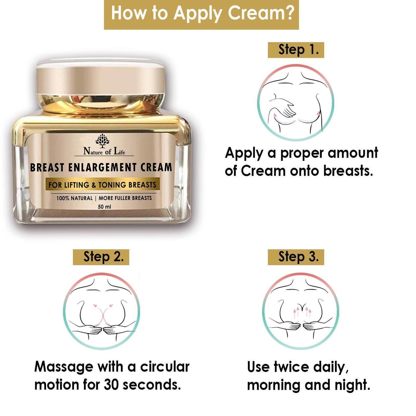 Nature of Life Bust Enhancement & Lifting Cream 50ml - Beauty Swiss