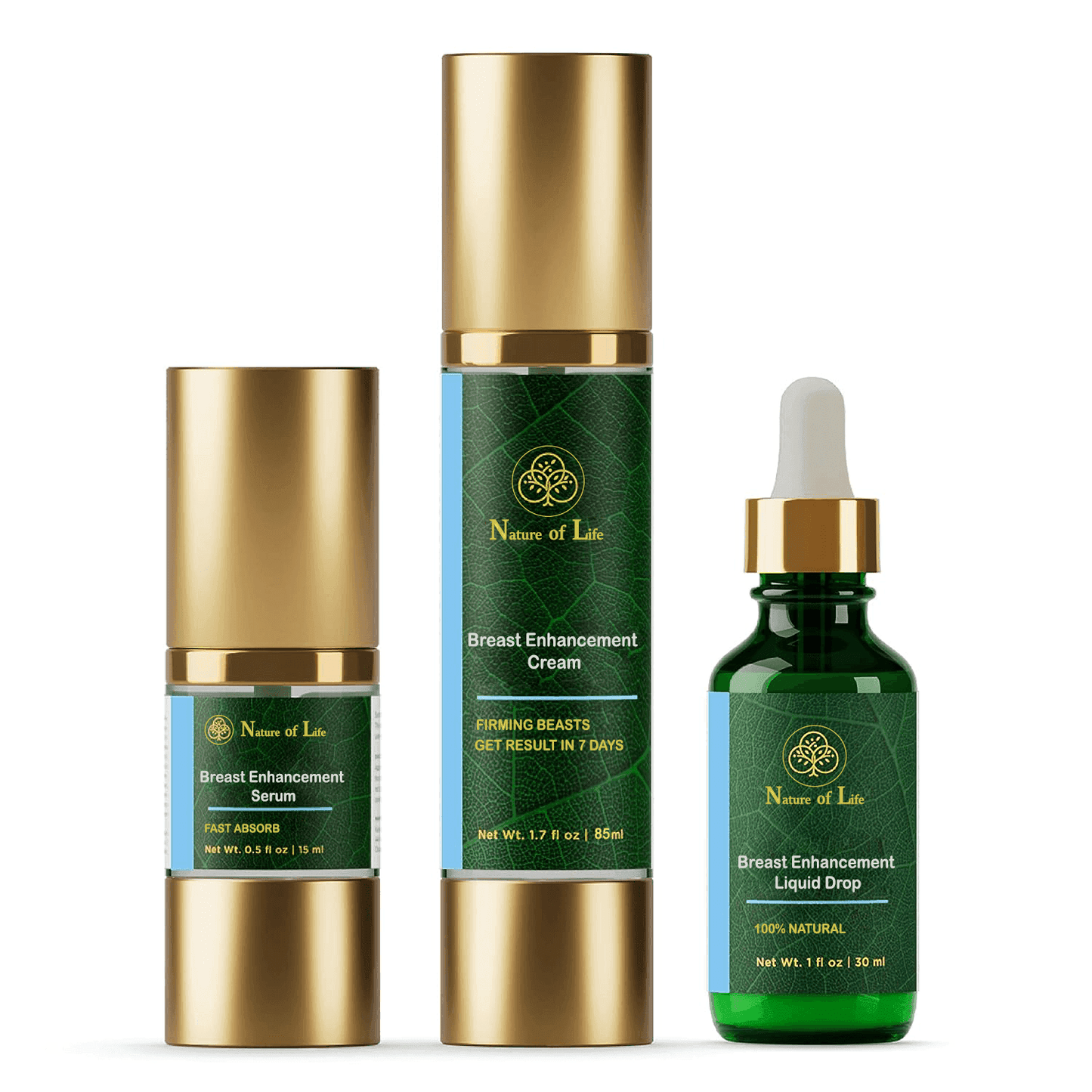 Nature of Life - Breast Enhancement Cream, Breast Enhancement Serum, Breast Enhancement Liquid Drops & Breast Enhancement Toner - Beauty Swiss
