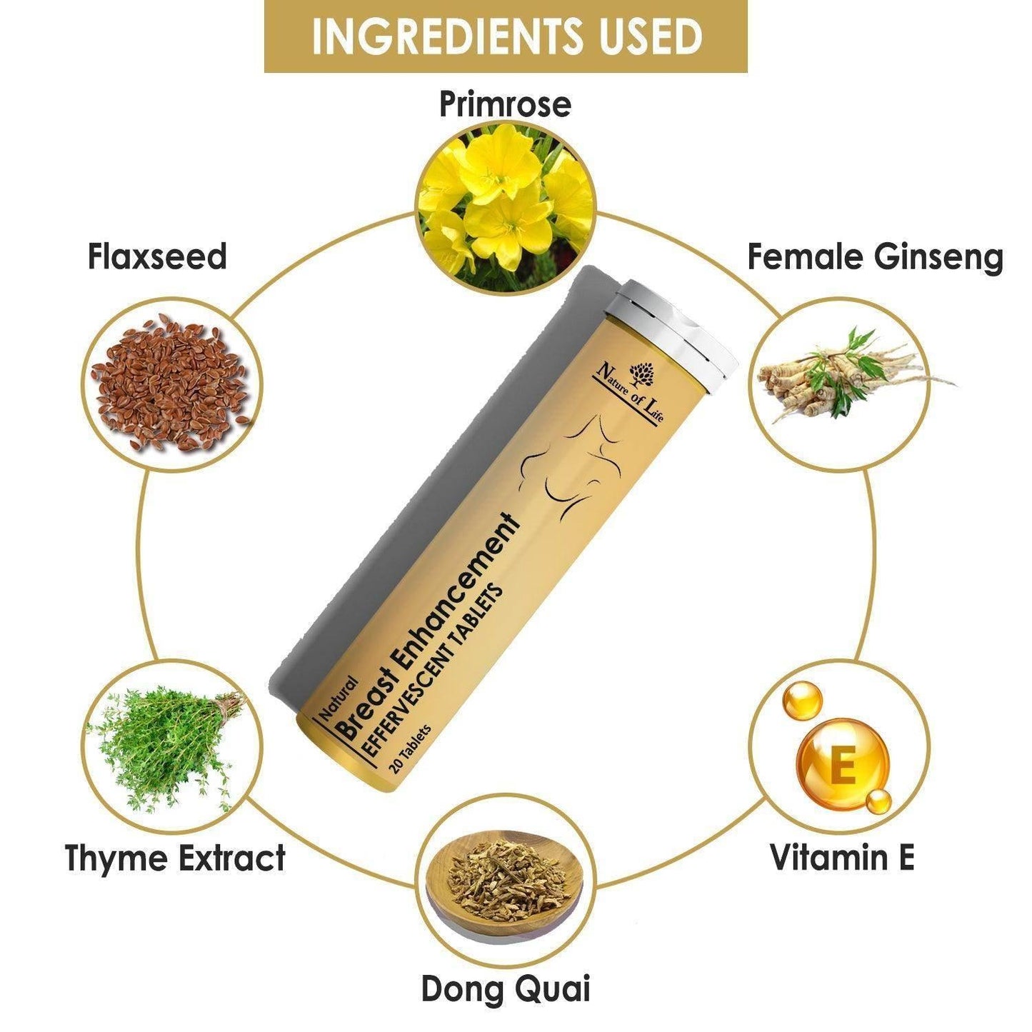 Nature of Life Breast Enhancement Effervescent Tablets Ingredients Used - Beauty Swiss