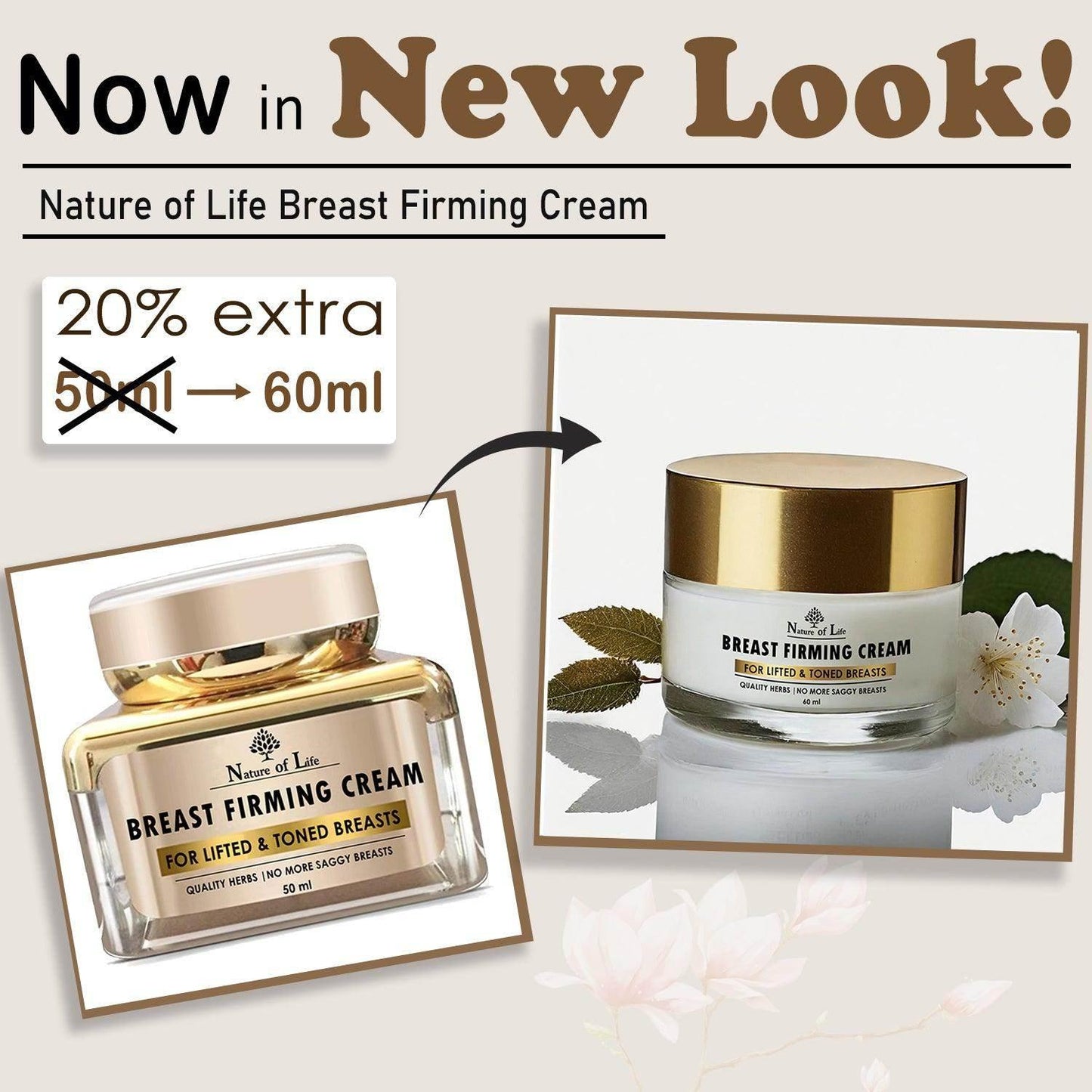 Nature of Life Breast Firming Cream for Breast Lifting & Tightening 50ml - Beauty Swiss