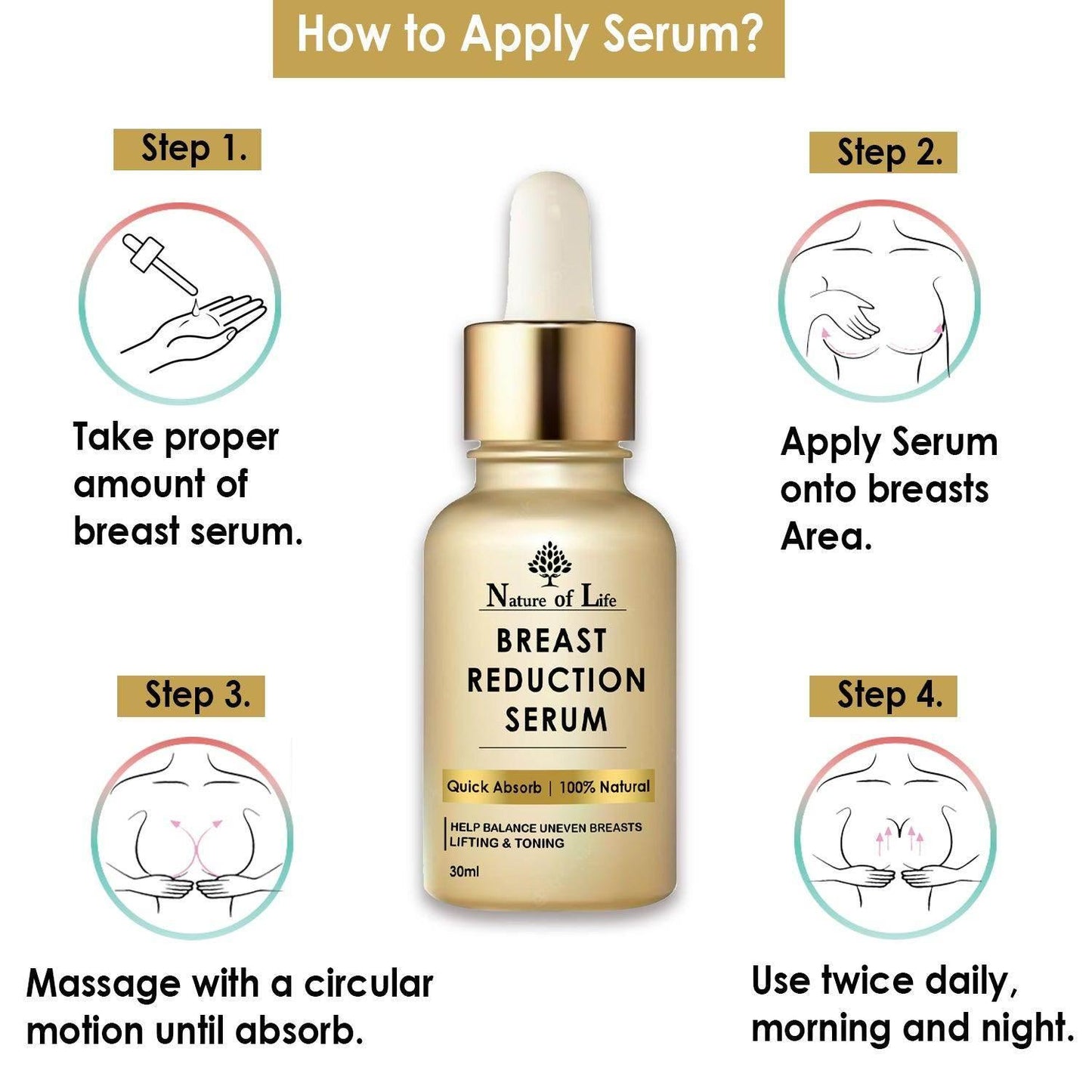 Nature of Life Breast Reduction Serum 30ml - Beauty Swiss