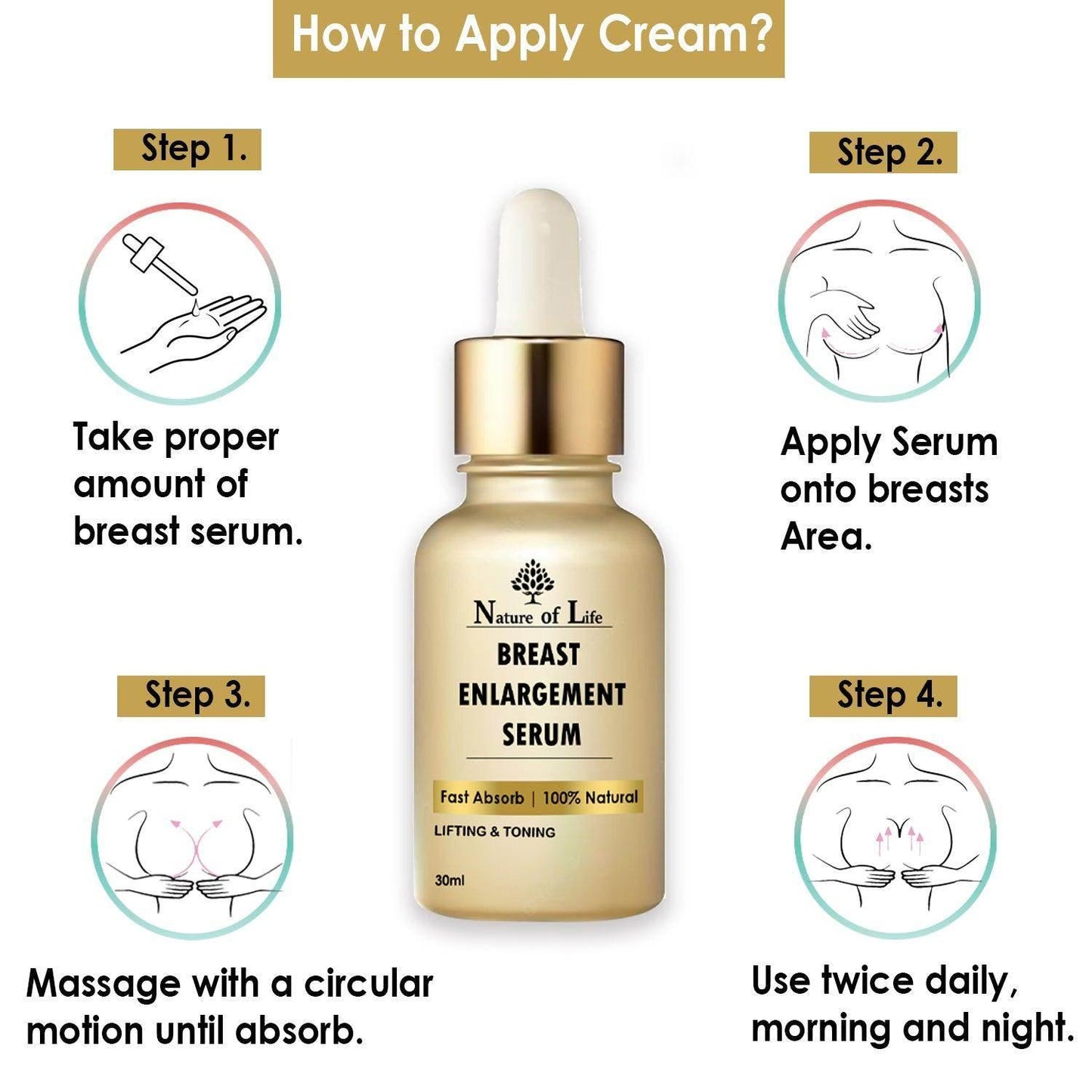 Nature of Life Breast Enlargement Serum 30ml - Beauty Swiss