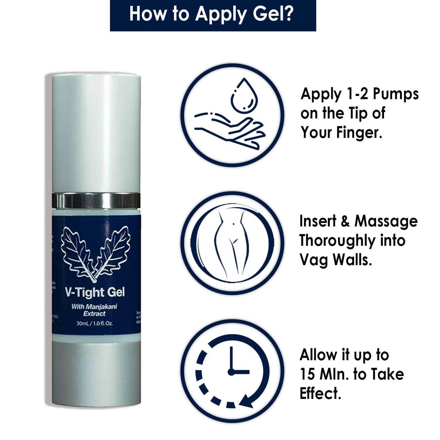 V-Tight Vaginal Tightening & Rejuvenation Gel - 30ml - How to Use - Beauty Swiss