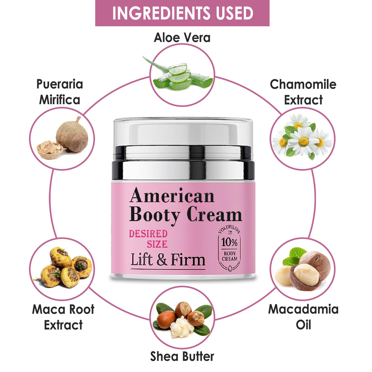 American Booty Cream - Butt Enhancement, Firming & Lifting Cream - 50ml Beauty Swiss