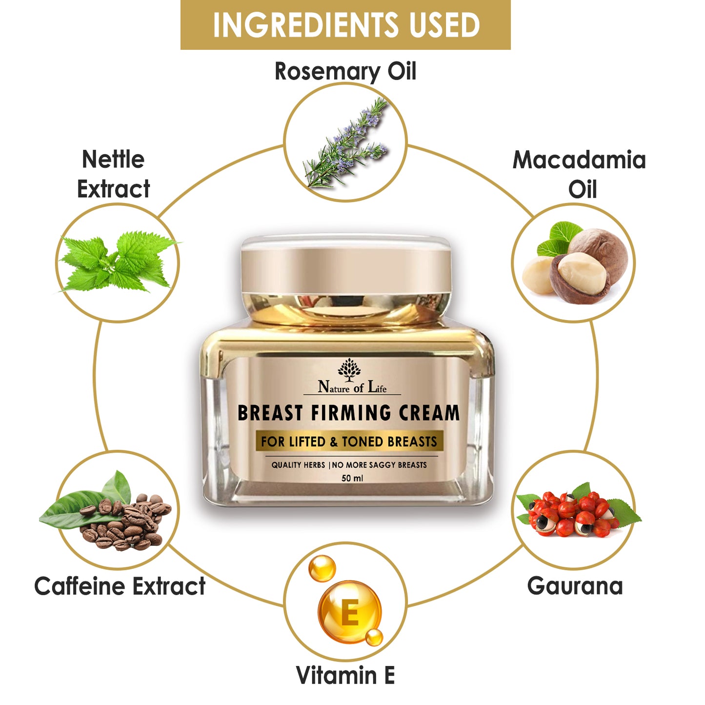 Nature of Life Breast Firming Cream for Breast Lifting & Tightening 50ml Beauty Swiss