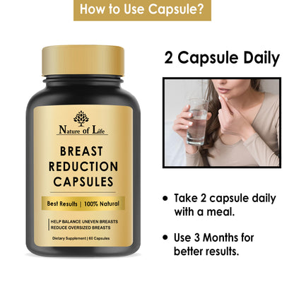 Nature of Life Breast Reduction Caps - Reduce Breast Size Naturally - 60 Caps Beauty Swiss